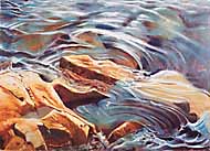 Rocks at Ninepin (1995), oil on canvas, 77 x 107cm. 