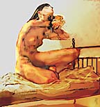 Girl brushing hair 