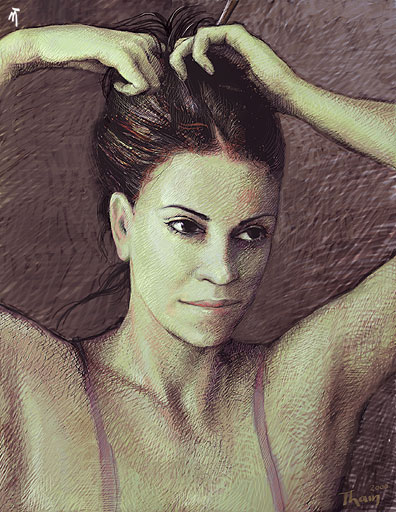 Photoshop drawing: Fixing hair